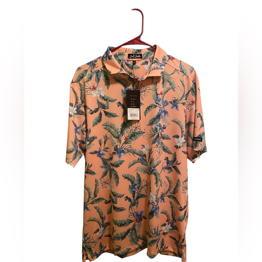 Bad Birdie Floral Fiesta Men's Polo.‎ Size large. New with tags